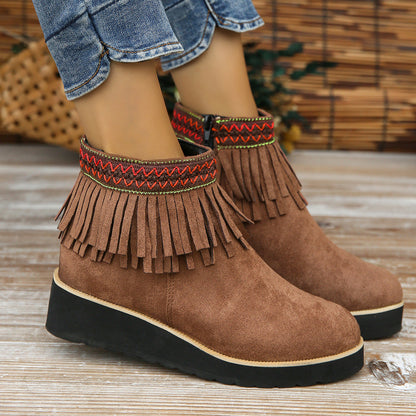Orthopedic Balance Wedge Bootie - Fringe Comfort Design