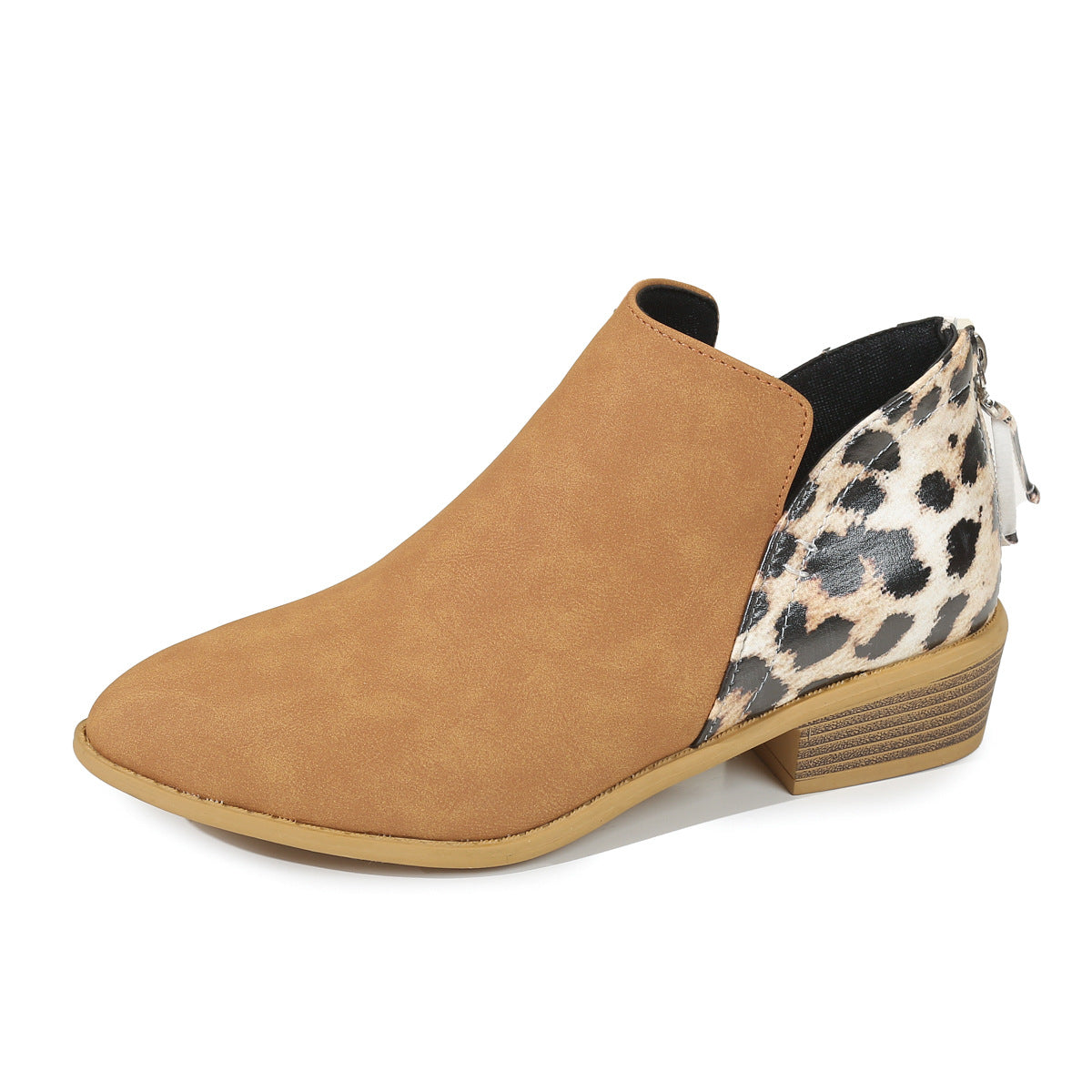 Orthopedic Balance Leopard Boots - Chunky Heel Comfort