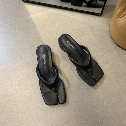 Wistera  | Women’s Orthopedic Square Toe Thong Mule Sandals