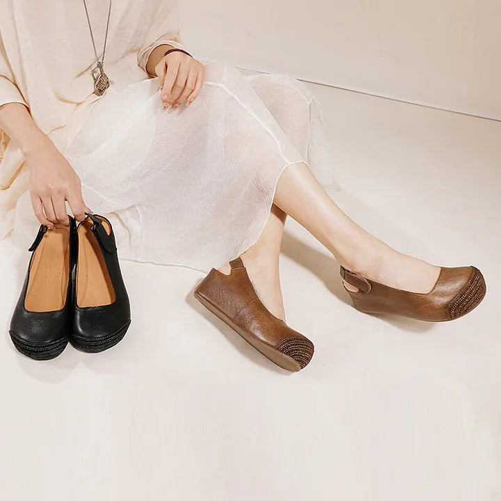Elara | Handcrafted Leather Slingback Comfort Flats