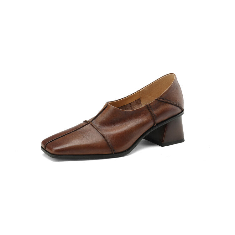 Orthopedic Balance | Square Toe Block Heel Loafers