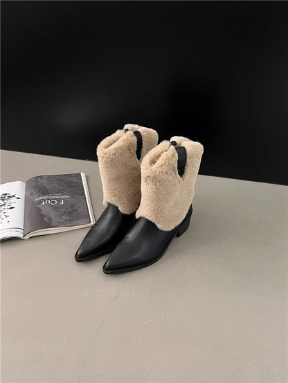 Orthopedic Balance Velvet Thermal Booties - Pointed Toe