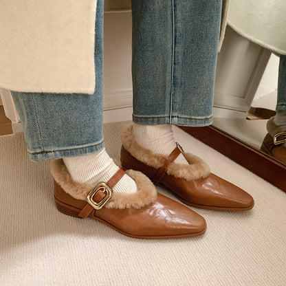 Orthopedic Balance Sheepskin Ankle Shoes - Supportive Strap