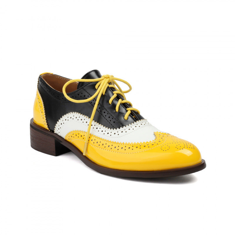 Orthopedic Balance | Colorblock Lace-Up Oxford Shoes