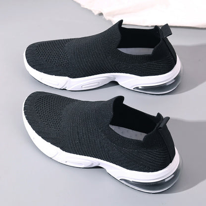Orthopedic Air Cushion Slip-On Sneakers – Breathable Knit Lightweight Walking Shoes