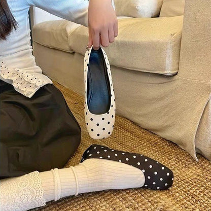 Orthopedic Balance | Polka Dot Faux Fur Trim Loafers