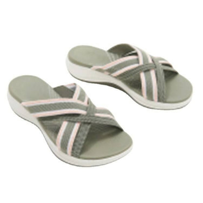 Orthopedic Balance Cross Strap Comfort Sandals – Lightweight Cushioned Everyday Slides