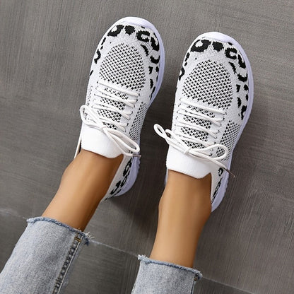 Orthopedic Balance White Leopard Print Sneakers - Unique And Stylish