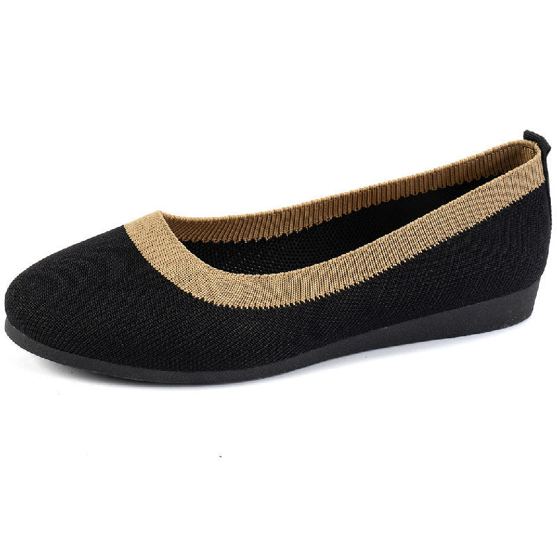 Orthopedic Balance Women’s Two-Tone Knit Ballet Flats – Lightweight Breathable