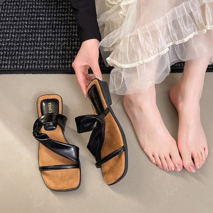 Orthopedic Balance | Cross Strap Cork Footbed Slide Sandals