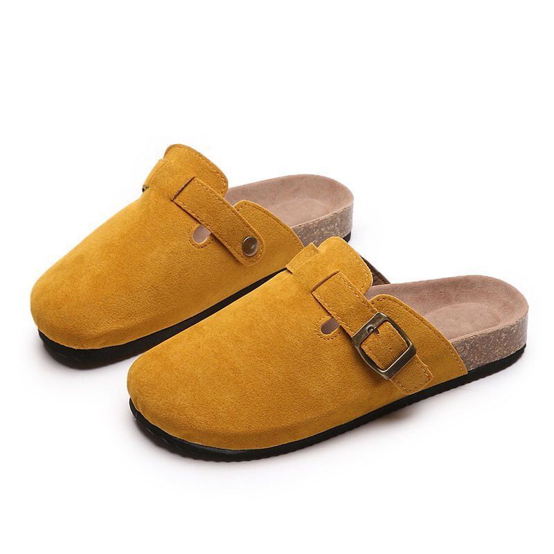 Orthopedic Balance Women’s Suede Clog Sandals – Adjustable Buckle Comfort Slides