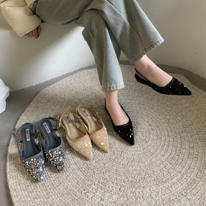 Orthopedic Balance Silver Sequined Pumps - Unique French Style