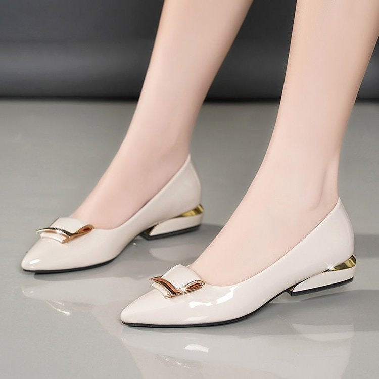 Orthopedic Balance Soft Leather Pumps With Chunky Heel