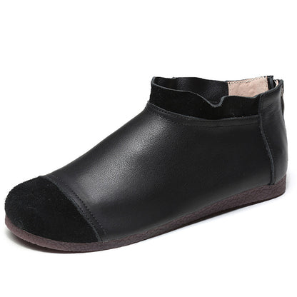 Orthopedic Leather Ankle Boots – Soft Comfort Slip-On Lightweight Casual Shoes