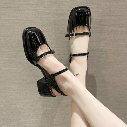 Orthopedic Balance Mary Jane Shoes - Korean Style, Thick And Unique Heel