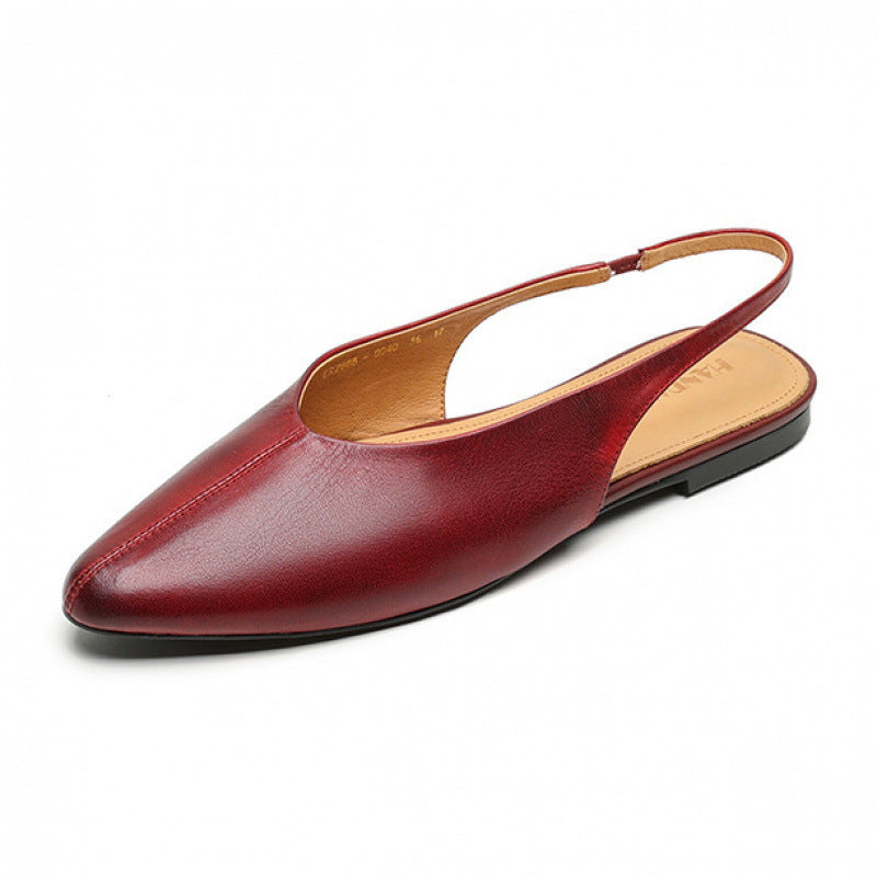 Orthopedic Balance Pointed Toe Slingback Flat Mules