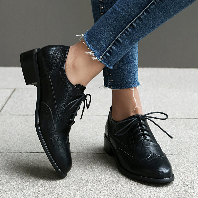 Orthopedic Balance Retro Oxfords - Lace-Up Comfort Shoes