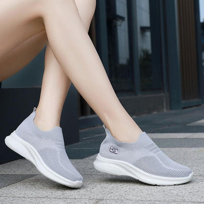 Orthopedic Balance Women’s Knit Slip-On Sneakers – Lightweight Breathable Comfort Shoes