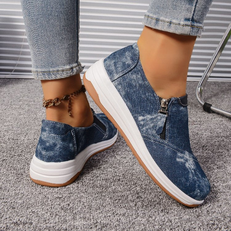Orthopedic Balance Denim Slip-On Sneakers – Lightweight Casual Walking Shoes