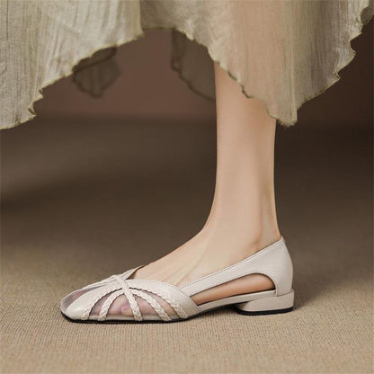 Orthopedic Balance Pointed Toe Woven Slingback Flat Sandals