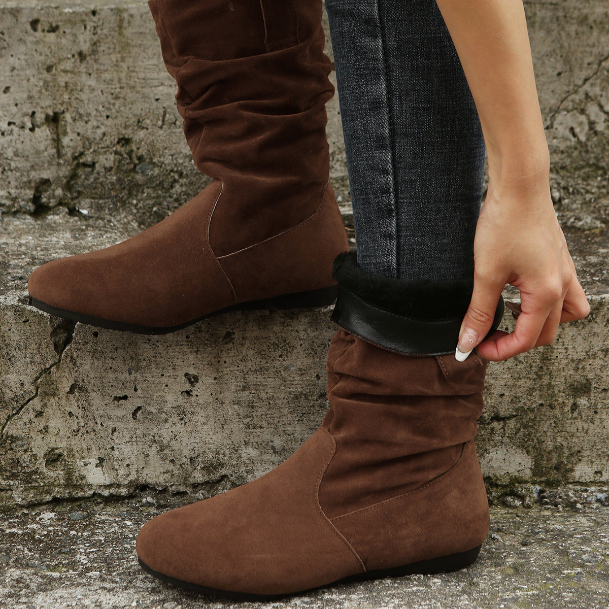 Orthopedic Balance Suede Mid-Calf Boots - Winter Warmth