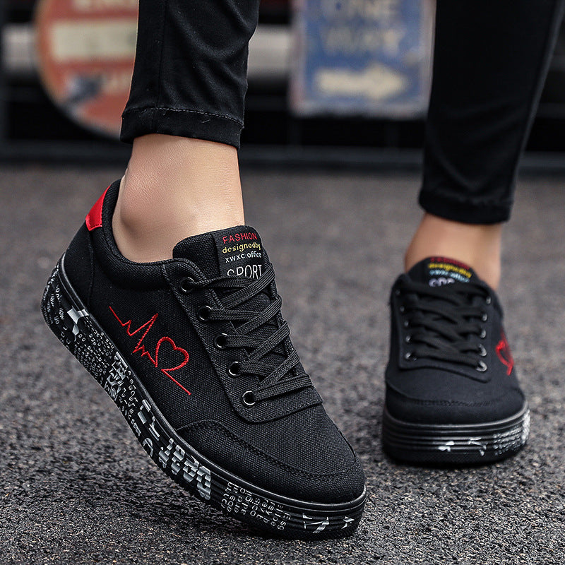 Orthopedic Balance Love Print Canvas Shoes For Couples - Unique And Trendy