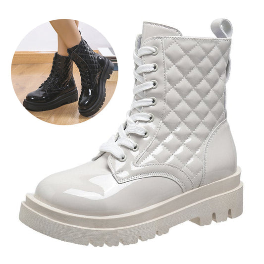 Orthopedic Balance Quilted Platform Boots - Thick Heel