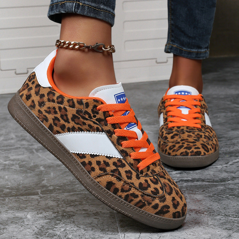 Orthopedic Balance Leopard Print Flat Sneakers - Unique And Comfortable Style