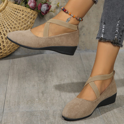 Orthopedic Balance Cross Strap Comfort Flats – Stylish Support Everyday Shoes