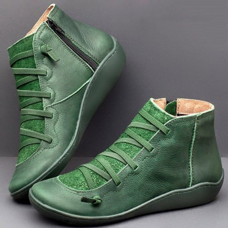 Cassandra | Orthopedic Leather Ankle Boots – Casual Lace-Up Comfort