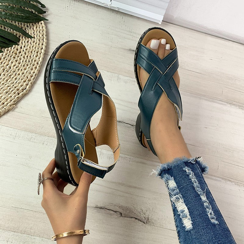 Orthopedic Balance Braided Cross-Strap Sandals
