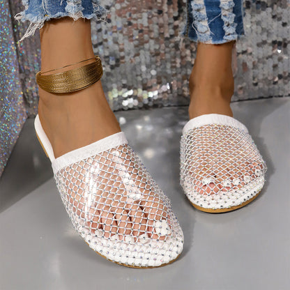 Orthopedic Rhinestone Comfort Slide Sandals