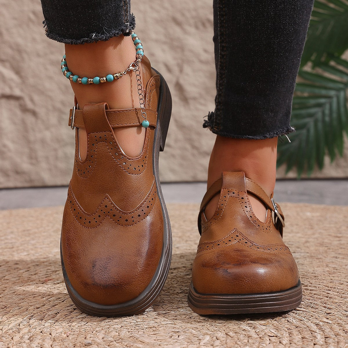 Orthopedic Balance Classic Mary Jane Loafers – Vintage Buckle Comfort Shoes