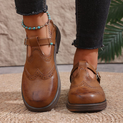 Orthopedic Balance Classic Mary Jane Loafers – Vintage Buckle Comfort Shoes