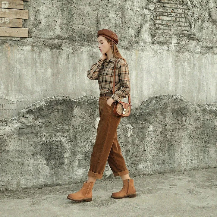 Oaklyn | Rustic Suede Side-Zip Lug-Sole Ankle Boots