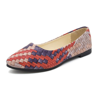 Orthopedic Balance Women’s Woven Ballet Flats – Lightweight Breathable Comfort Slip-On Shoes