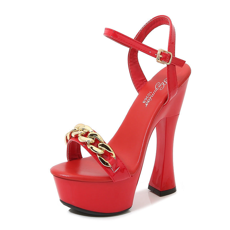 Orthopedic Balance Sexy 14Cm Thick Heel Waterproof Pumps For Summer