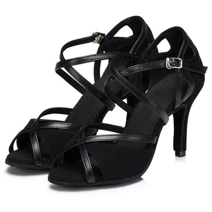 Orthopedic Balance Unique Black Stiletto Heels For Latin Dance And Ballroom