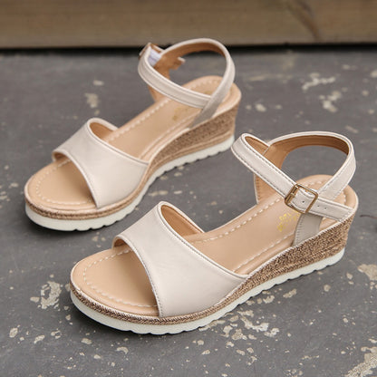 Orthopedic Balance Wedge Heel Sandals With Buckle - Summer