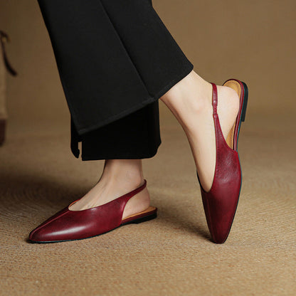 Orthopedic Balance Pointed Toe Slingback Flat Mules