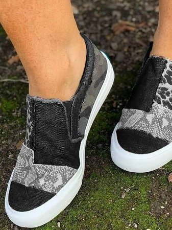 Gabrielle | Women’s Orthopedic Slip-On Sneakers with Animal Print Patchwork