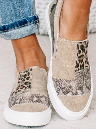 Gabrielle | Women’s Orthopedic Slip-On Sneakers with Animal Print Patchwork