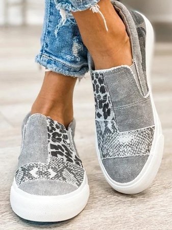 Gabrielle | Women’s Orthopedic Slip-On Sneakers with Animal Print Patchwork
