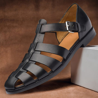 Alec | Men’s Orthopedic Leather Fisherman Sandals with Buckle Strap