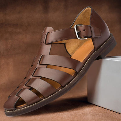 Alec | Men’s Orthopedic Leather Fisherman Sandals with Buckle Strap