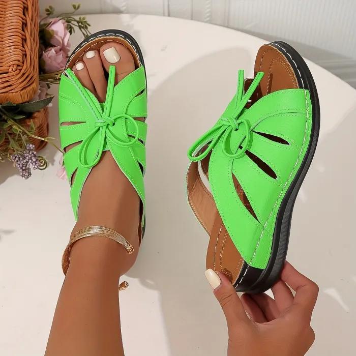 Jennifer | Butterfly-Cutout Orthopedic Sandals with Lace-Up Detail
