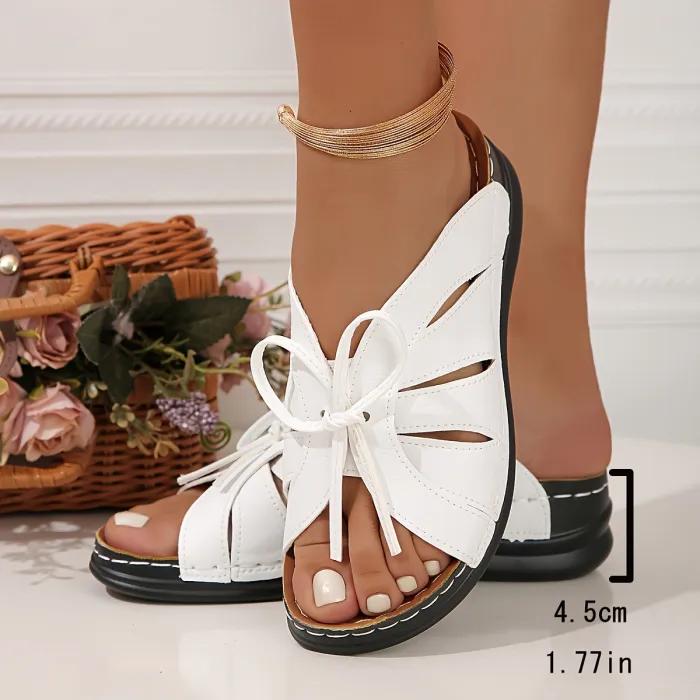 Jennifer | Butterfly-Cutout Orthopedic Sandals with Lace-Up Detail