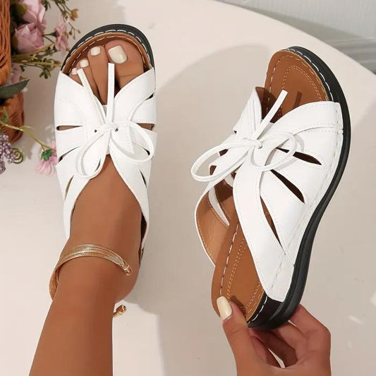 Jennifer | Butterfly-Cutout Orthopedic Sandals with Lace-Up Detail