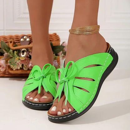 Jennifer | Butterfly-Cutout Orthopedic Sandals with Lace-Up Detail
