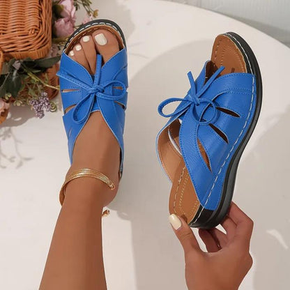 Jennifer | Butterfly-Cutout Orthopedic Sandals with Lace-Up Detail